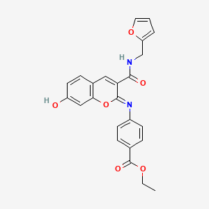 ethyl 4-({(2Z)-3-[(furan-2-ylmethyl)carbamoyl]-7-hydroxy-2H-chromen-2-ylidene}amino)benzoate