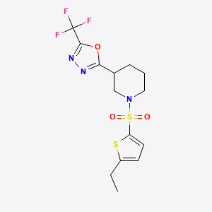 2-(1-((5-Ethylthiophen-2-yl)sulfonyl)piperidin-3-yl)-5-(trifluoromethyl)-1,3,4-oxadiazole
