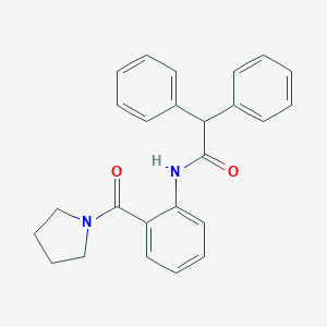 molecular formula C25H24N2O2 B276775 2,2-diphenyl-N-[2-(1-pyrrolidinylcarbonyl)phenyl]acetamide 
