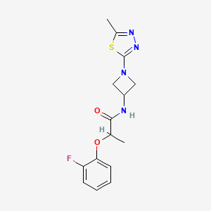molecular formula C15H17FN4O2S B2767750 2-(2-Fluorophenoxy)-N-[1-(5-methyl-1,3,4-thiadiazol-2-yl)azetidin-3-yl]propanamide CAS No. 2415583-68-3