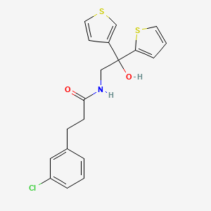 3-(3-chlorophenyl)-N-(2-hydroxy-2-(thiophen-2-yl)-2-(thiophen-3-yl)ethyl)propanamide