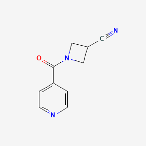 molecular formula C10H9N3O B2767757 1-异烟酰基氮杂环丁烷-3-羧腈 CAS No. 2034418-24-9