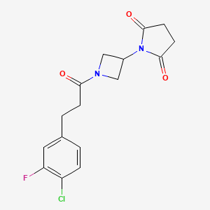 1-(1-(3-(4-Chloro-3-fluorophenyl)propanoyl)azetidin-3-yl)pyrrolidine-2,5-dione