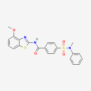 molecular formula C22H19N3O4S2 B2767763 N-(4-methoxy-1,3-benzothiazol-2-yl)-4-[methyl(phenyl)sulfamoyl]benzamide CAS No. 497073-54-8