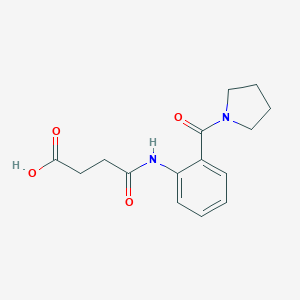 molecular formula C15H18N2O4 B276777 4-Oxo-4-[2-(1-pyrrolidinylcarbonyl)anilino]butanoic acid 