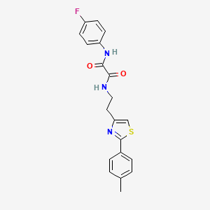 molecular formula C20H18FN3O2S B2767783 N1-(4-fluorophenyl)-N2-(2-(2-(p-tolyl)thiazol-4-yl)ethyl)oxalamide CAS No. 896378-00-0