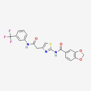 N-(4-(2-oxo-2-((3-(trifluoromethyl)phenyl)amino)ethyl)thiazol-2-yl)benzo[d][1,3]dioxole-5-carboxamide