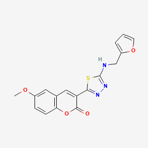 molecular formula C17H13N3O4S B2767791 3-(5-((furan-2-ylmethyl)amino)-1,3,4-thiadiazol-2-yl)-6-methoxy-2H-chromen-2-one CAS No. 690215-52-2