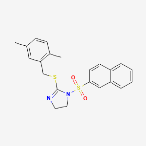 2-[(2,5-Dimethylphenyl)methylsulfanyl]-1-naphthalen-2-ylsulfonyl-4,5-dihydroimidazole