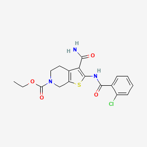 ethyl 3-carbamoyl-2-(2-chlorobenzamido)-4,5-dihydrothieno[2,3-c]pyridine-6(7H)-carboxylate