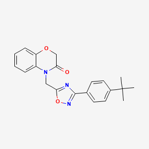 molecular formula C21H21N3O3 B2767796 4-{[3-(4-叔丁基苯基)-1,2,4-噁二唑-5-基]甲基}-2H-1,4-苯并噁啉-3(4H)-酮 CAS No. 1207019-97-3