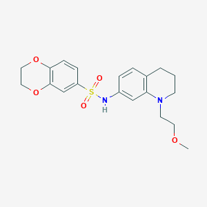 molecular formula C20H24N2O5S B2767797 N-(1-(2-methoxyethyl)-1,2,3,4-tetrahydroquinolin-7-yl)-2,3-dihydrobenzo[b][1,4]dioxine-6-sulfonamide CAS No. 1172567-56-4