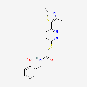 molecular formula C19H20N4O2S2 B2767799 2-((6-(2,4-dimethylthiazol-5-yl)pyridazin-3-yl)thio)-N-(2-methoxybenzyl)acetamide CAS No. 894010-13-0