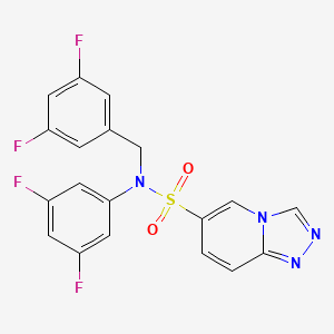 molecular formula C19H12F4N4O2S B2767800 N~6~-(3,5-difluorobenzyl)-N~6~-(3,5-difluorophenyl)[1,2,4]triazolo[4,3-a]pyridine-6-sulfonamide CAS No. 1251628-83-7