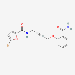 molecular formula C16H13BrN2O4 B2767802 5-bromo-N-(4-(2-carbamoylphenoxy)but-2-yn-1-yl)furan-2-carboxamide CAS No. 1421465-29-3