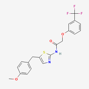 molecular formula C20H17F3N2O3S B2767803 N-(5-(4-甲氧基苯甲基)噻唑-2-基)-2-(3-(三氟甲基)苯氧基)乙酰胺 CAS No. 301176-67-0