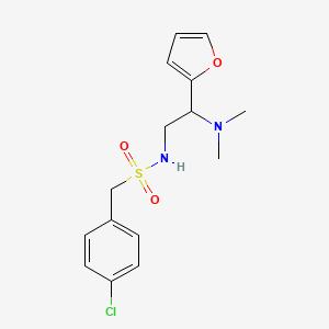 molecular formula C15H19ClN2O3S B2767804 1-(4-chlorophenyl)-N-(2-(dimethylamino)-2-(furan-2-yl)ethyl)methanesulfonamide CAS No. 1208401-51-7