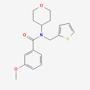 B2767812 3-methoxy-N-(tetrahydro-2H-pyran-4-yl)-N-(thiophen-2-ylmethyl)benzamide CAS No. 1797140-22-7