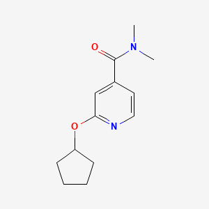 molecular formula C13H18N2O2 B2767831 2-(cyclopentyloxy)-N,N-dimethylisonicotinamide CAS No. 2034244-29-4