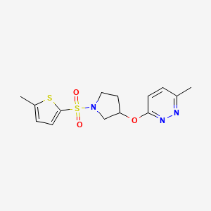 3-Methyl-6-((1-((5-methylthiophen-2-yl)sulfonyl)pyrrolidin-3-yl)oxy)pyridazine