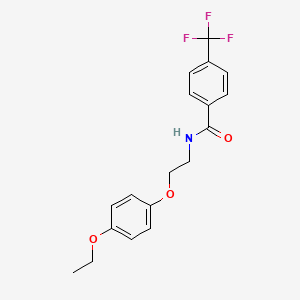 molecular formula C18H18F3NO3 B2767836 N-[2-(4-ethoxyphenoxy)ethyl]-4-(trifluoromethyl)benzamide CAS No. 1014429-92-5