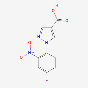 molecular formula C10H6FN3O4 B2767837 1-(4-氟-2-硝基苯基)-1H-吡唑-4-甲酸 CAS No. 1006952-26-6