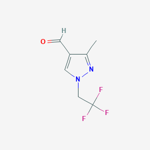 molecular formula C7H7F3N2O B2767840 3-methyl-1-(2,2,2-trifluoroethyl)-1H-pyrazole-4-carbaldehyde CAS No. 1006471-12-0