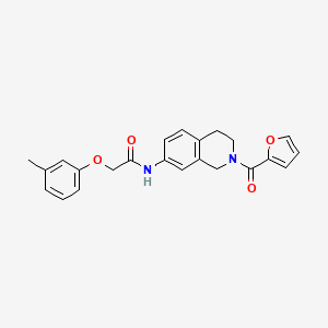 molecular formula C23H22N2O4 B2767841 N-(2-(furan-2-carbonyl)-1,2,3,4-tetrahydroisoquinolin-7-yl)-2-(m-tolyloxy)acetamide CAS No. 955687-66-8