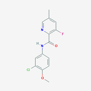 molecular formula C14H12ClFN2O2 B2767848 N-(3-chloro-4-methoxyphenyl)-3-fluoro-5-methylpyridine-2-carboxamide CAS No. 2415468-56-1