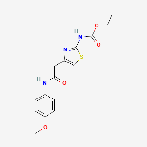 Ethyl (4-(2-((4-methoxyphenyl)amino)-2-oxoethyl)thiazol-2-yl)carbamate
