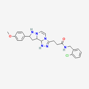 N-[(2-chlorophenyl)methyl]-3-[11-(4-methoxyphenyl)-3,4,6,9,10-pentaazatricyclo[7.3.0.0^{2,6}]dodeca-1(12),2,4,7,10-pentaen-5-yl]propanamide