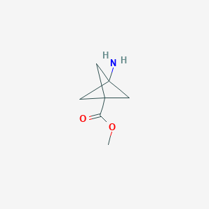molecular formula C7H11NO2 B2767860 Methyl 3-aminobicyclo[1.1.1]pentane-1-carboxylate CAS No. 676371-65-6; 758684-88-7