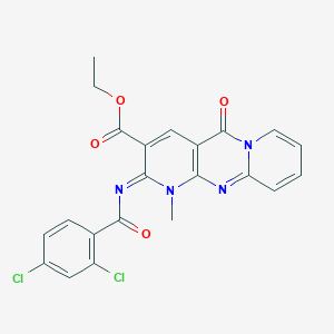 (Z)-ethyl 2-((2,4-dichlorobenzoyl)imino)-1-methyl-5-oxo-2,5-dihydro-1H-dipyrido[1,2-a:2',3'-d]pyrimidine-3-carboxylate