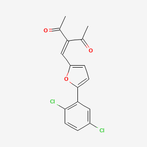 molecular formula C16H12Cl2O3 B2767868 3-((5-(2,5-Dichlorophenyl)furan-2-yl)methylene)pentane-2,4-dione CAS No. 391890-64-5