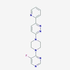molecular formula C17H16FN7 B2767874 3-[4-(5-Fluoropyrimidin-4-yl)piperazin-1-yl]-6-pyridin-2-ylpyridazine CAS No. 2380173-17-9