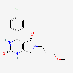 molecular formula C16H18ClN3O3 B2767878 4-(4-氯苯基)-6-(3-甲氧基丙基)-3,4,6,7-四氢-1H-吡咯[3,4-d]嘧啉-2,5-二酮 CAS No. 941872-95-3