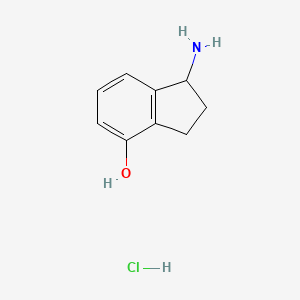 molecular formula C9H12ClNO B2767879 1-Amino-indan-4-ol hydrochloride CAS No. 133497-59-3