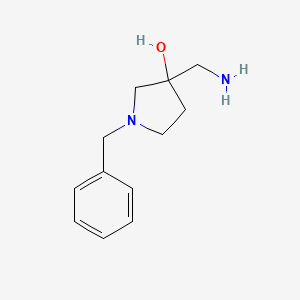 molecular formula C12H18N2O B2767882 3-(氨基甲基)-1-苯甲基吡咯啉-3-醇 CAS No. 125033-36-5