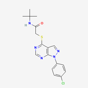 N-tert-butyl-2-[1-(4-chlorophenyl)pyrazolo[3,4-d]pyrimidin-4-yl]sulfanylacetamide