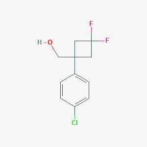 molecular formula C11H11ClF2O B2767887 [1-(4-Chlorophenyl)-3,3-difluorocyclobutyl]methanol CAS No. 1431983-73-1
