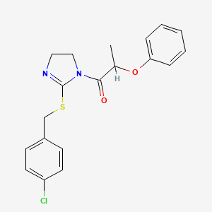 1-(2-((4-chlorobenzyl)thio)-4,5-dihydro-1H-imidazol-1-yl)-2-phenoxypropan-1-one