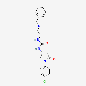 molecular formula C21H25ClN4O2 B2767904 1-(2-(苄基(甲基)氨基)乙基)-3-(1-(4-氯苯基)-5-氧代吡咯烷-3-基)脲 CAS No. 894033-15-9