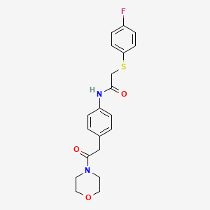 molecular formula C20H21FN2O3S B2767909 2-((4-fluorophenyl)thio)-N-(4-(2-morpholino-2-oxoethyl)phenyl)acetamide CAS No. 1207023-11-7