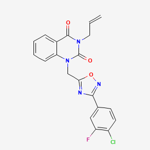molecular formula C20H14ClFN4O3 B2767912 3-allyl-1-((3-(4-chloro-3-fluorophenyl)-1,2,4-oxadiazol-5-yl)methyl)quinazoline-2,4(1H,3H)-dione CAS No. 1207024-19-8