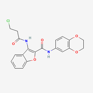 3-(3-chloropropanamido)-N-(2,3-dihydrobenzo[b][1,4]dioxin-6-yl)benzofuran-2-carboxamide