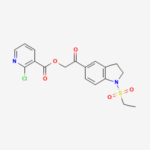 [2-(1-Ethylsulfonyl-2,3-dihydroindol-5-yl)-2-oxoethyl] 2-chloropyridine-3-carboxylate