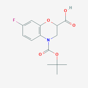 7-Fluoro-4-[(2-methylpropan-2-yl)oxycarbonyl]-2,3-dihydro-1,4-benzoxazine-2-carboxylic acid
