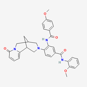molecular formula C33H32N4O5 B2767939 3-(4-甲氧基苯甲酰胺)-N-(2-甲氧基苯基)-4-(8-氧代-5,6-二氢-1H-1,5-甲烷并吡啶[1,2-a][1,5]二氮杂环-3(2H,4H,8H)-基)苯甲酰胺 CAS No. 441046-70-4