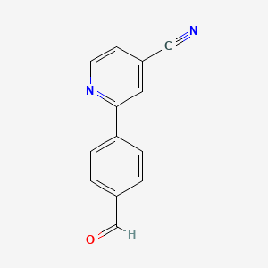 molecular formula C13H8N2O B2767940 2-(4-甲酰基苯基)吡啶-4-碳腈 CAS No. 253801-11-5