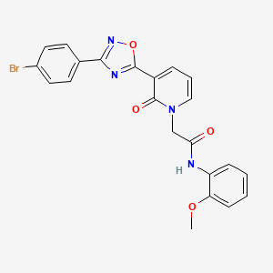 molecular formula C22H17BrN4O4 B2767946 2-(3-(3-(4-bromophenyl)-1,2,4-oxadiazol-5-yl)-2-oxopyridin-1(2H)-yl)-N-(2-methoxyphenyl)acetamide CAS No. 1105222-92-1